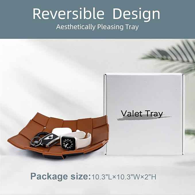 Valet Tray PU Leather Key Holder Bowl