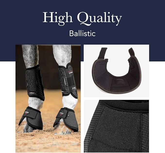 LeMieux Black Ballistic Overreach Horse Boots - Over Reach or Bell Boots for Horses - Protective Gear and Training Equipment - Equine Boots, Wraps & Accessories
