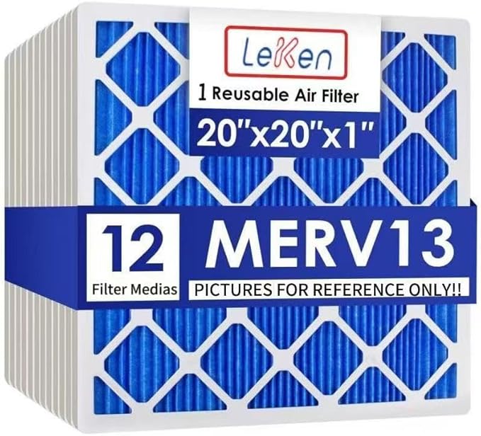 LEKEN 20x20x1 AC Furnace HVAC Filter Reusable Electrostatic Filters MERV 13
