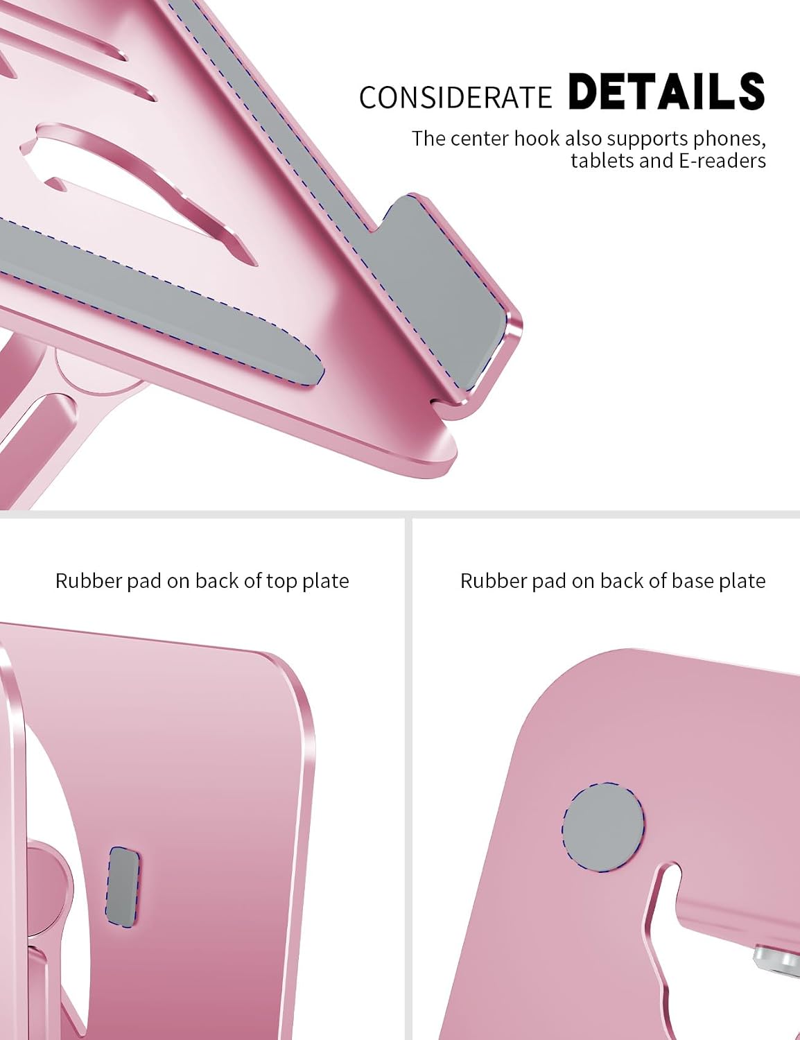 Z-Shaped Laptop Stand for Desk Fits 10"-16" Notebook, Puce Pink