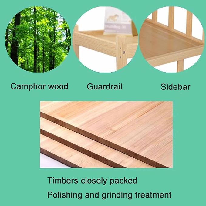 XPLKQXE Dog Bed Wood Platform, Elevated Pet Cushion Bed, Animal Couch with Mattress, Dog Beds & Furniture Rest Cot, Portable Fence Bed Pet Up to 45kg/100lbs(Color:Woody,Size:90x55x70cm)
