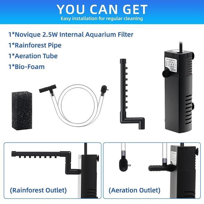 Submersible Internal Aquarium Filter Multiple Function Powerful Pump Fish Tank