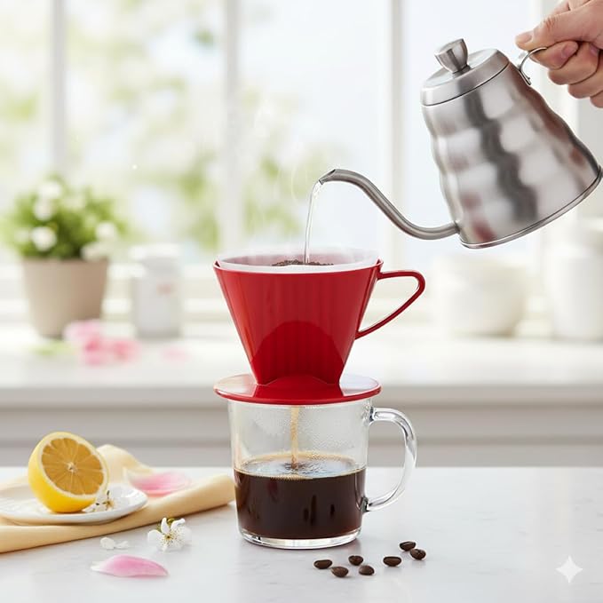Fino Pour-Over Coffee Brewing Filter Cone, Number 2-Size, Brews 2 to 6-Cups