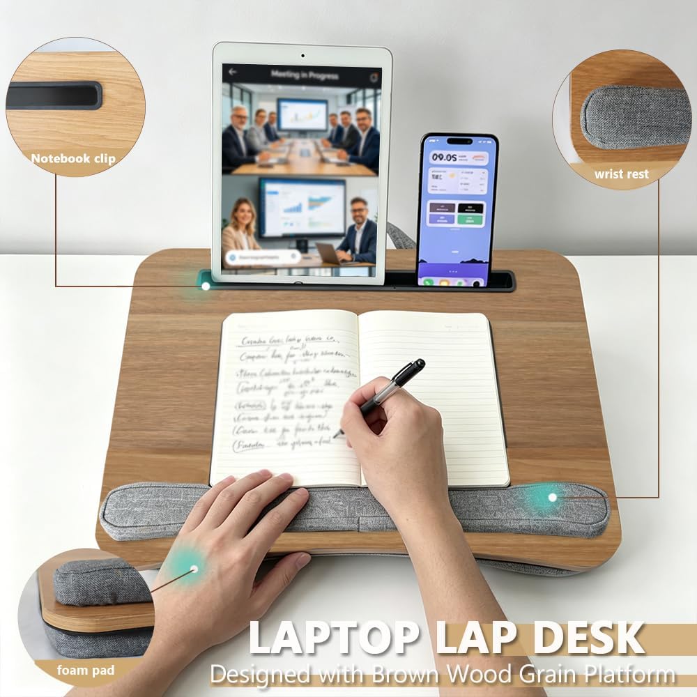 Lap Desk for Bed, Fits 14–17 Inch Laptops