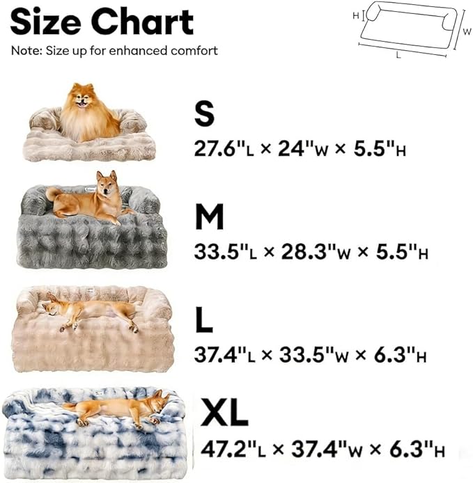 Dream Cloud Pet Sofa Bed for Dogs Cats, 2026 Washable Removable Calming Fluffy Plush Mat for Furniture Protector, Long Fur Non-Slip, for Small/Medium/Large Home Pets (Light Pink, S：27.6 * 24in)