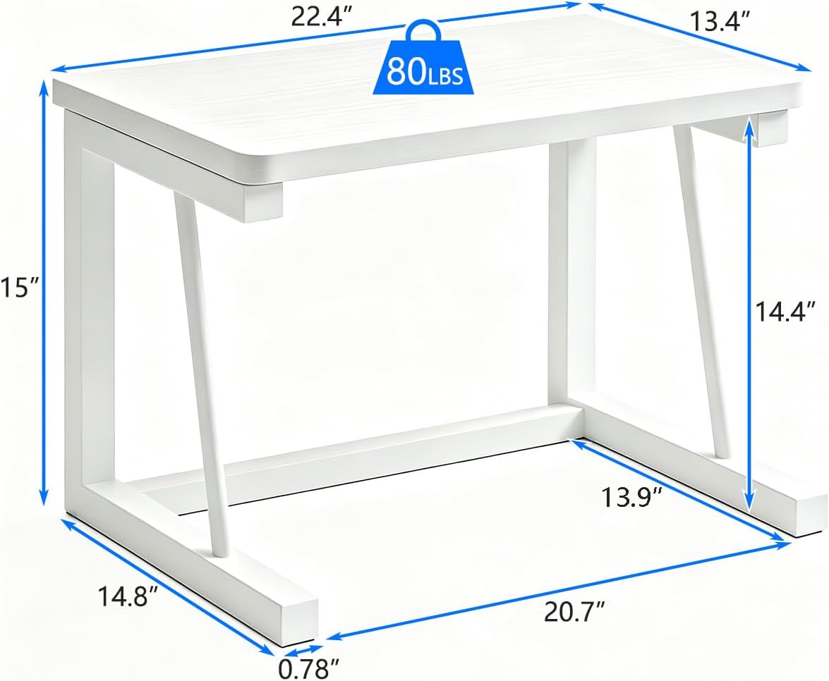 2-Tier Desktop Printer Stand, 22.5 x 14.8 x 15 in, White