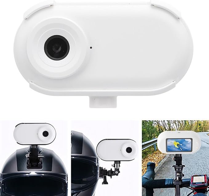 Pongnas Pet Camera Collar, 1080P HD Video Recording with Anti Shake, 0.96 Inch IPS Color Screen, Wide Angle Lens, Magnetic Mount, for Cycling Outdoor Pets (White)