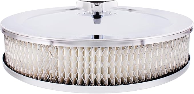 United Pacific S1107 Chrome 10" Air Cleaner Assembly, Low Profile, Die-Cast