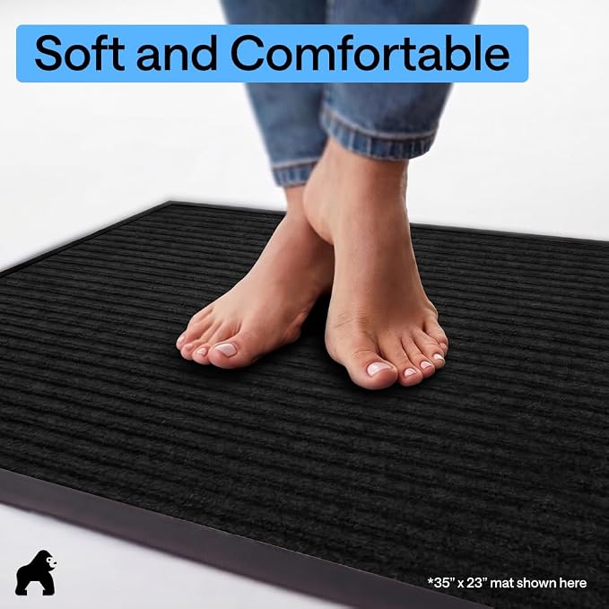 GORILLA GRIP Waterproof Traffic Guard Door Mat, 72x48 Heavy Duty Entryway Floor
