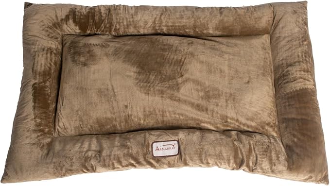 Large Dog Bed Soft Cushion - Velvet Pet Pad for Crate - Machine Washable Comfort