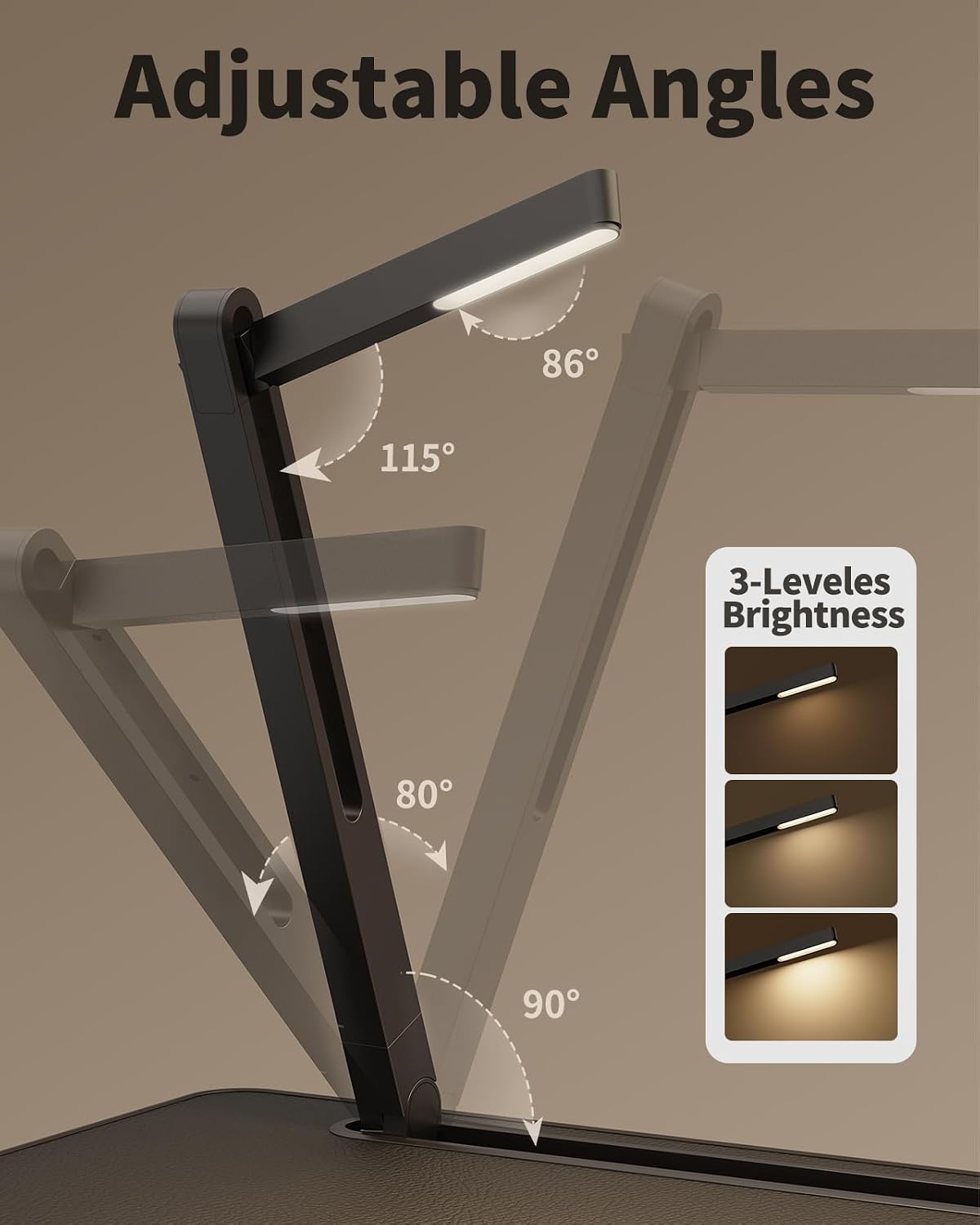 Laptop Bed Tray Desk with LED Desk Light, SAIJI Laptop Stand for Bed