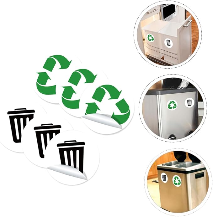 Waste Sorting Labels for Garbage Bin PVC Sticker Decals for Kitchen Recycling