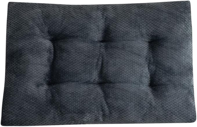 Washable Dog Bed for Large Breeds, Extra Cushioned Crate Mattress with Removable Fluffy Cover, Non-Slip Orthopedic Pet Pad, Machine Washable Kennel Mat(Dark Grey,XXXL)