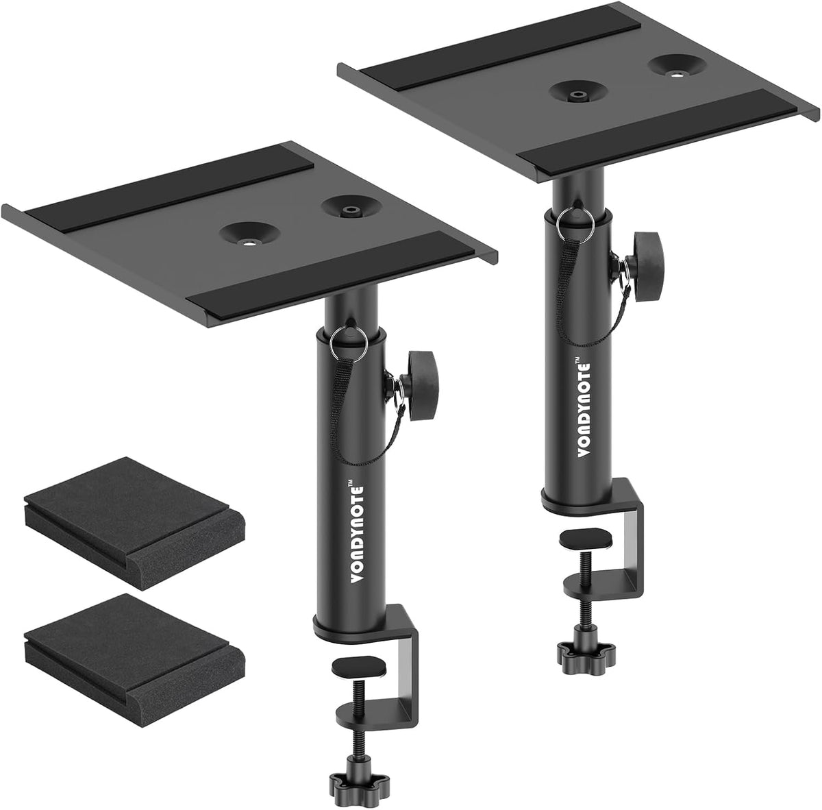 Vondynote Studio Monitor Stands Clamp Speaker Stands with Isolation Pads