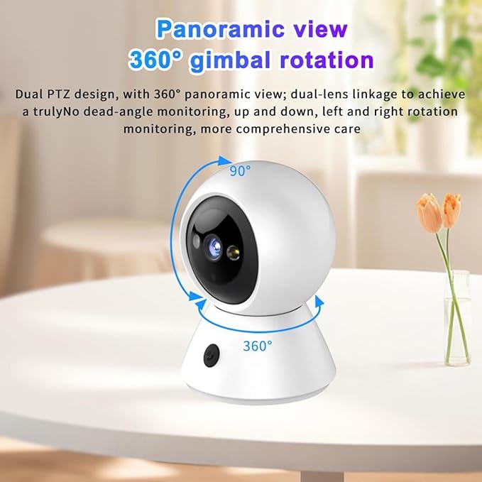 AstraLoom WiFi Security Camera 2MP 1080P HD Night Vision Indoor Wireless Home Surveillance Pet Camera with Two Way Audio Motion Detection Alarm Cloud Storage ABS Material