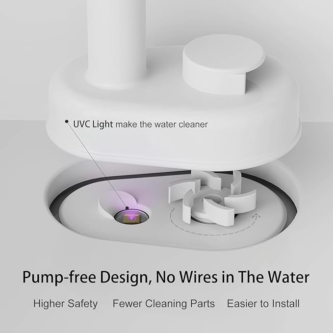 Cat Water Fountain, App Control Wireless Cat Fountain, 122oz/3.6L Pumpless Water Fountains for Cats Indoor with Stainless Steel Tray, Wi-Fi Dog and Pet Water Fountain (Pink, Fountain+2 Fliters)