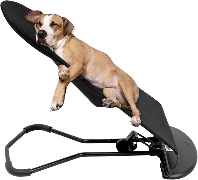 Pet Dog Cat Rocking Chair, Portable Foldable Pet Rocker Bed 3-Level Height Adjustable Small Pet Rocker Summer Breathable Pet Rocker Sofa Bed Dog Cats Rocker Beds for Pets Under 33lbs Black