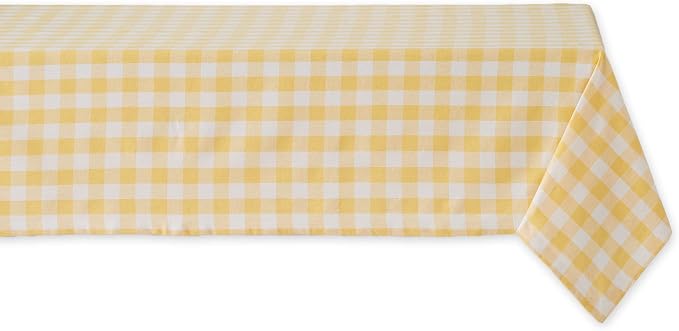 DII Checkered Tabletop Collection 100% Cotton, Machine Washable, Tablecloth