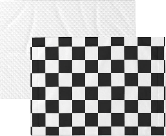 Double Sided Plush Pet Blanket with Cozy Dot Texture and Smooth Reverse, Checkered Race Waving Flag, Reversible Throw for Dogs Cats on Couches Beds Crates