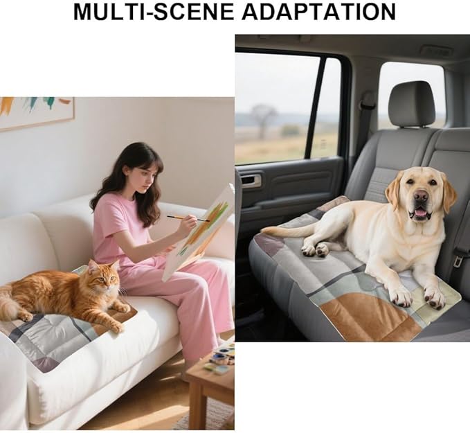 Modern Minimalist Boho Wipeable Dog Bed Furniture Dog Crate Mat Create Pad Chew Resistant Bed for Crate Washable Non-Slip Washable Pad Bedding Mat Pillow Indoor Outdoor 24X18 Inch
