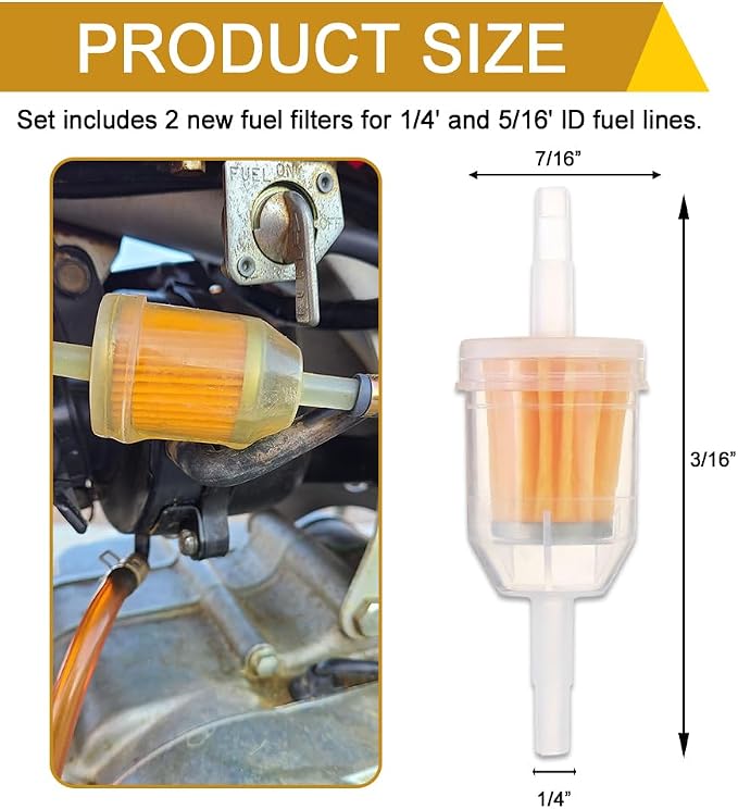 2PCS Gas Inline Fuel Filters