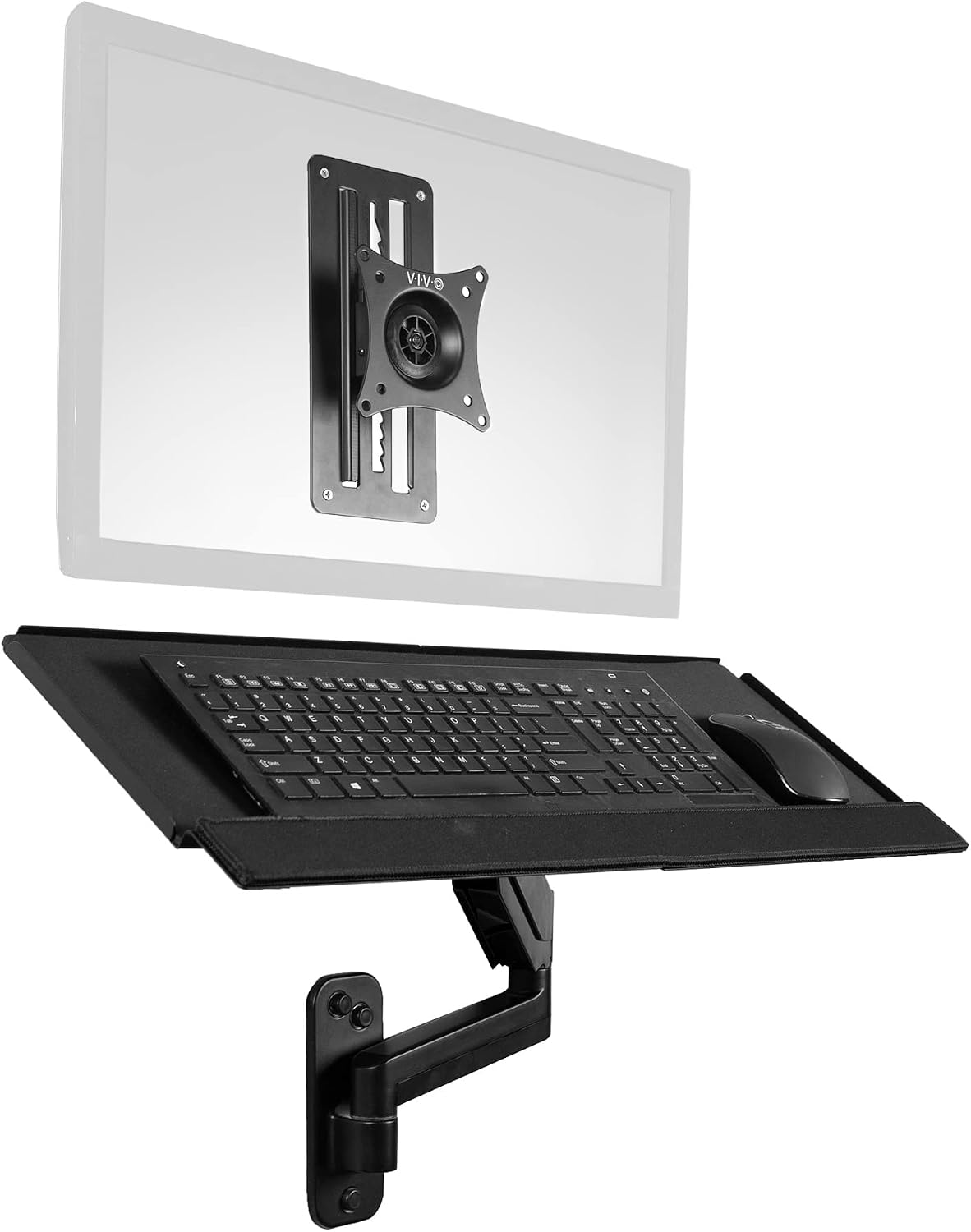 VIVO Single Monitor Wall Mount with Keyboard Tray for 17 to 32 in Screens