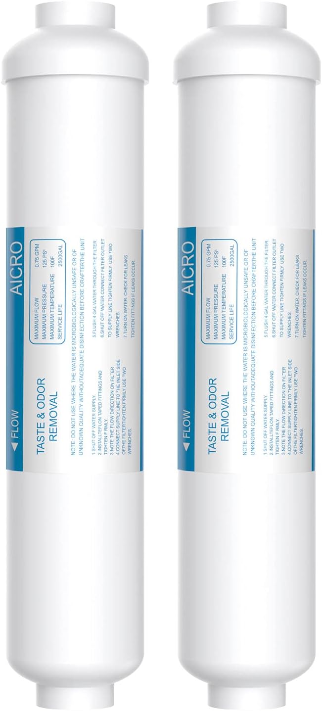 Inline Water Filter for Ice Maker, Refrigerator, Under-Sink Reverse Osmosis