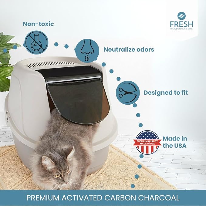 6-Pack Activated Carbon Cat Litter Box Filter Replacement