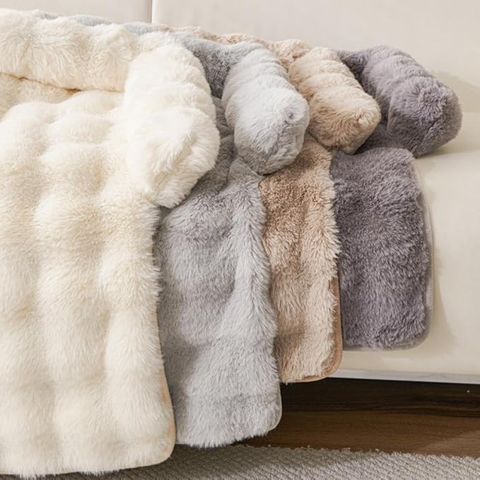 Waterproof Throw Blanket For Dogs & Indoor Cats,Dog Pad Washable Removable Couch Cover,Plush Long Fur Mat with Non Slip Silicone Base,Furniture Protector Gift for New Pet Parents,29.5"x29.5" (light)