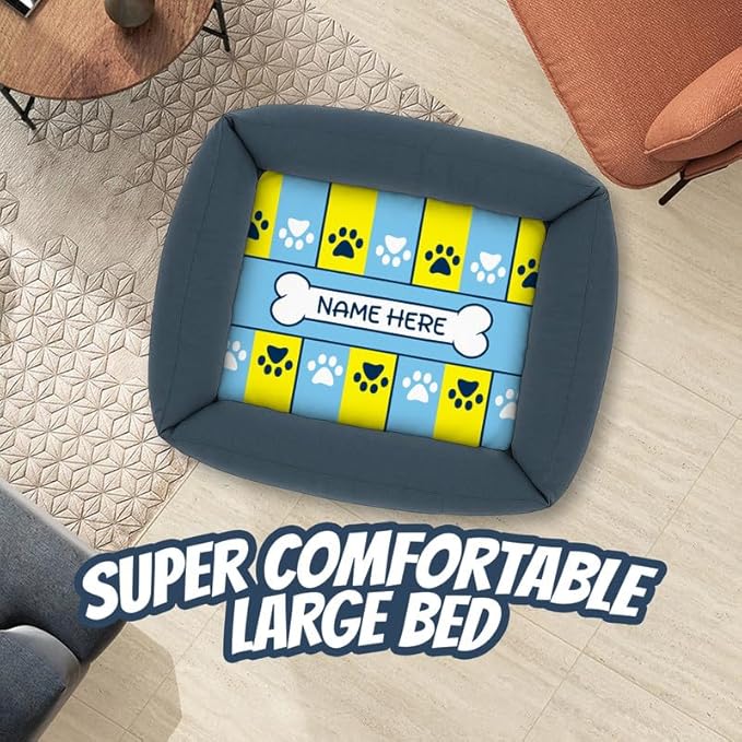 Ships Next Day, Made in USA - Customizable Dog Bed - Personalized Pet Cushion with Design Choice & Add Pet's Name - 3 Sizes - Unique Gift for Puppy or Dog Lovers (20x15.5 Inches)