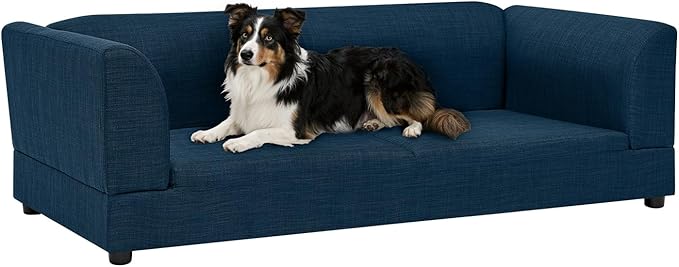Oversized Dog Sofa Couch for Medium & Large Dogs, Modern Pet Couch Bed with Backrest & Armrests, Supportive Foam Cushion, Linen Fabric Dog Couch