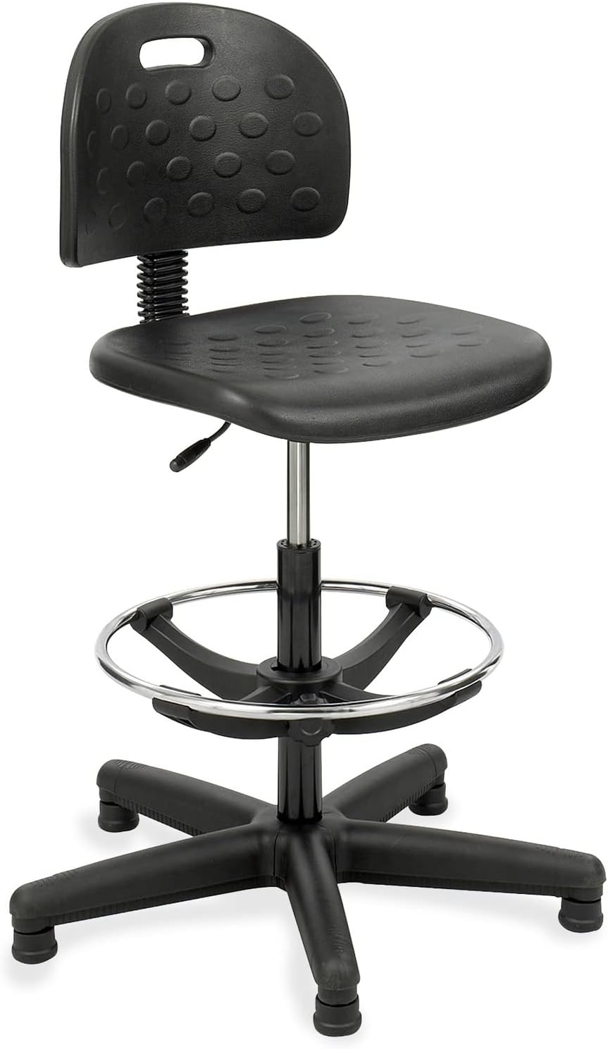 Safco 6680 Soft Tough Economy Workbench Chair (Optional arms sold separately), Black