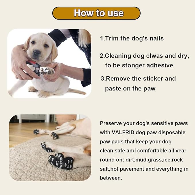 Dog Paw Pads Anti-Slip Paw Protector,15 Sets-60 Pads Keeps Dogs from Slipping On Hardwood Floors,Dog Shoes for Hot Pavement, for Senior Dogs and Weak Paws Multicolor XXL