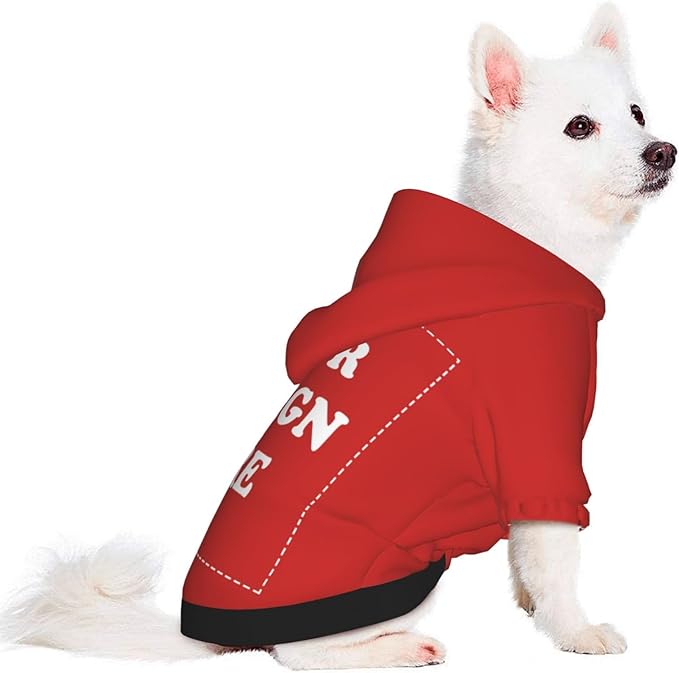 Dog Costume, Custom Dog Hoodie, Dog Name Costume Holiday Pet Pajamas Outfit, Personalized Pet Coat Costumes for Small Medium Large Dogs and Cats for Winter, Red, S