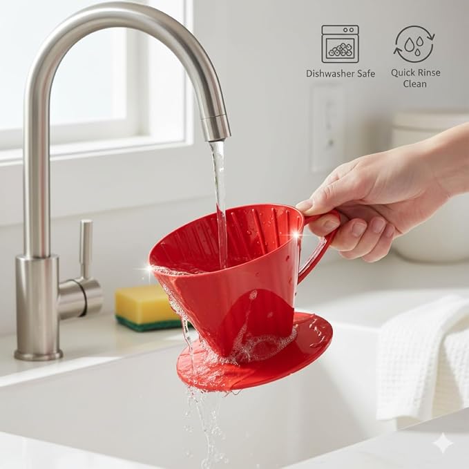 Fino Pour-Over Coffee Brewing Filter Cone, Number 2-Size, Brews 2 to 6-Cups