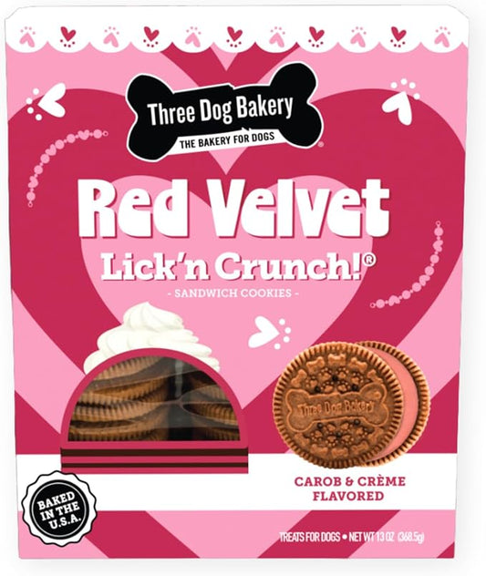 Three Dog Bakery Red Velvet Valentine's Day Lick'n Crunch 13 oz