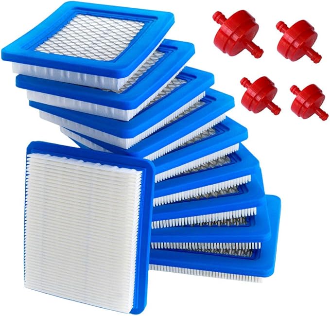 HOODELL 10 Pack 491588S Air Filter + 394358 Fuel Filter Compatible