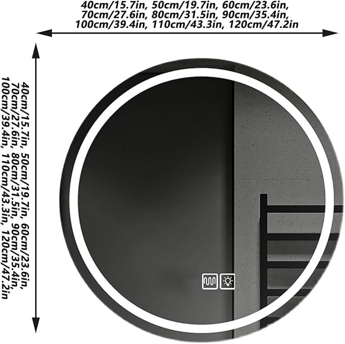 Wall Mirror for Bathroom, Wall Mounted Multifunction Bathroom Vanity Mirror