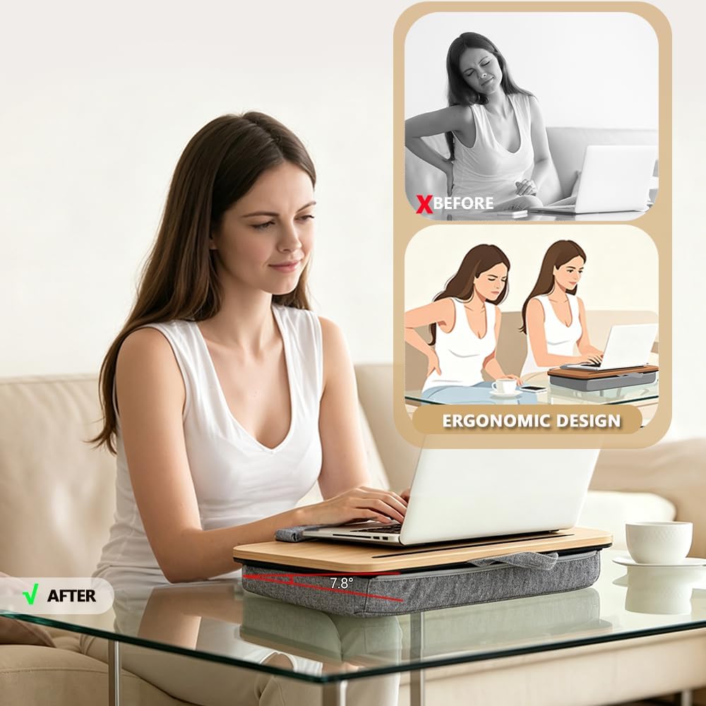 Lap Desk for Bed, Fits 14–17 Inch Laptops