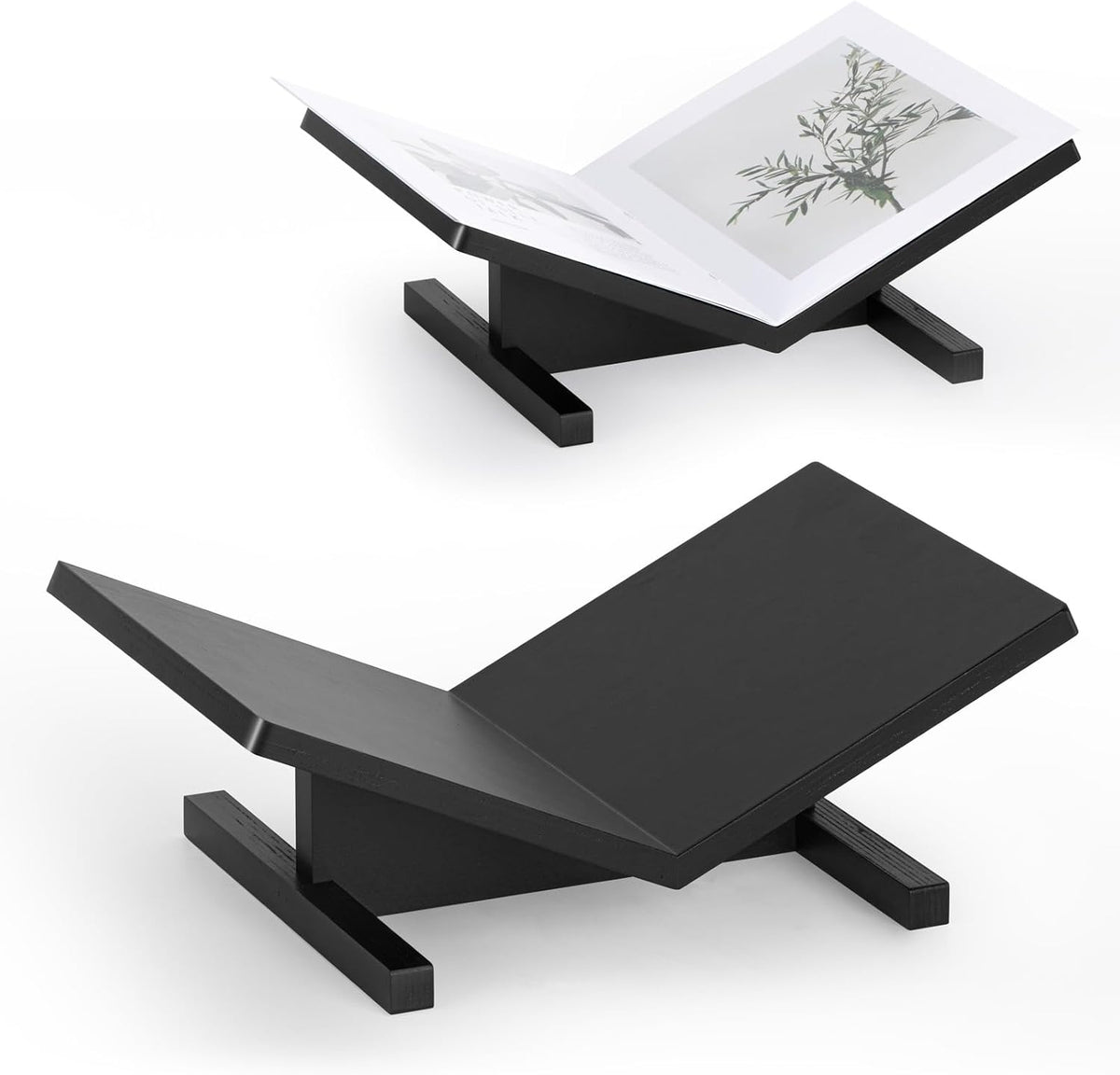PUERSI Open Display Stand, Wooden Large Book Holder, Coffee Table Stand