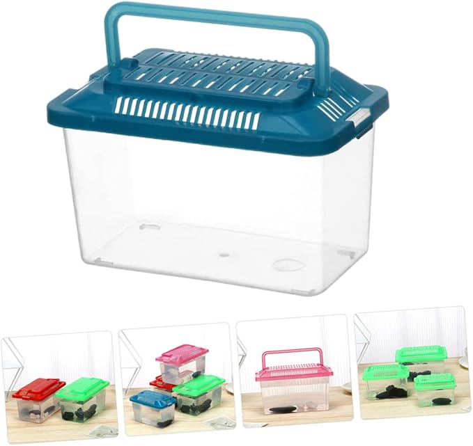 BESTOYARD Small Plastic Turtle Tank Portable Clear Fish Tank for Snakes Spiders and Small Pets Lightweight Reptile Breeding Container Multi-Purpose Terrarium for Home Use