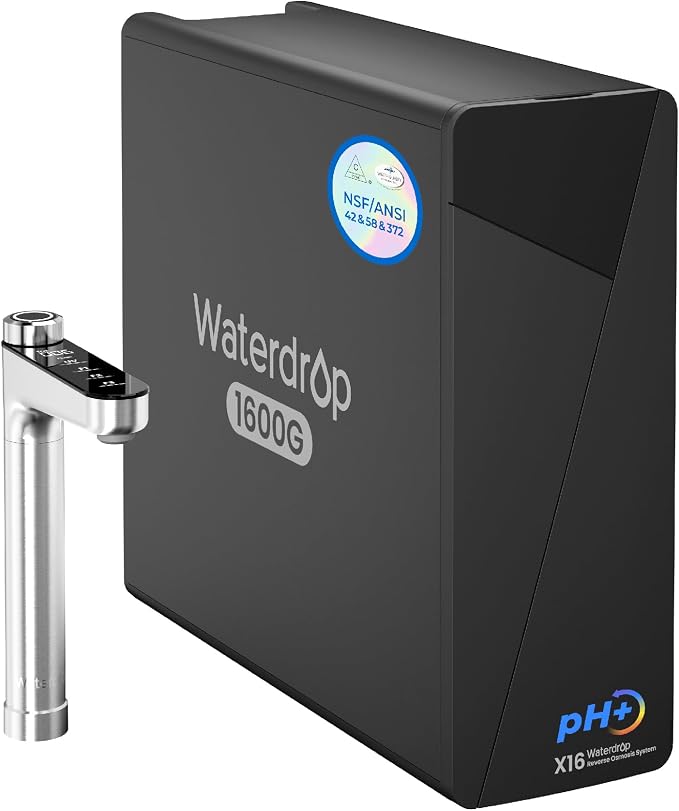 Waterdrop X16-Alkaline Reverse Osmosis Water Filter, NSF/ANSI 42&58&372