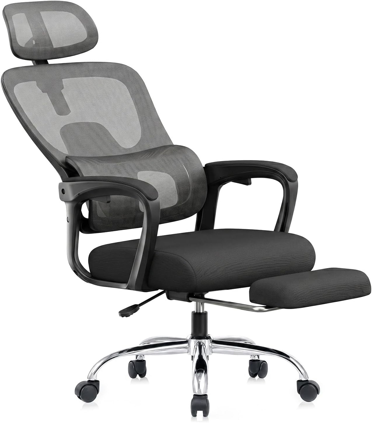 Ergonomic Office Chair with Footrest, 90-145° Reclining Desk Chair