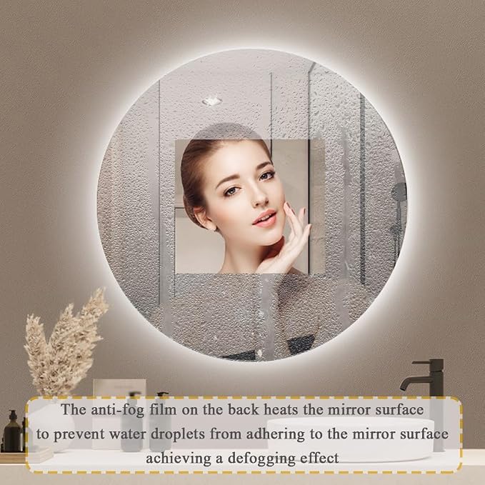 LTSRLL Frameless Illuminated LED Bathroom Wall Mirror
