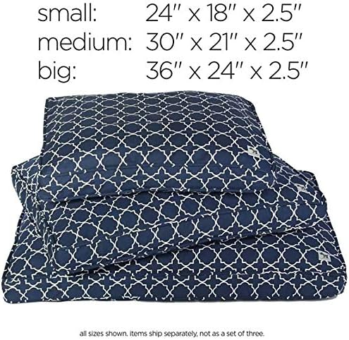 Molly Mutt Sheepy Wool Crate Mat - 100% Cotton Canvas Cover with Temperature-Regulating 100% Natural Wool-Filled Insert Dog Bed - Soft & Supportive Wool-Filled Bed - (36"x24"x2.5", Rocketman)