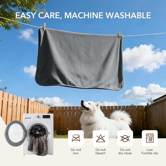 Lekereise Reversible Waterproof Dog Blanket, Super Soft Scratch-Resistant Pet Blanket, Washable Leak-Proof Cover for Sofa Bed Car Seat, for Cats to Large Dogs (Gray, 85" x 59")