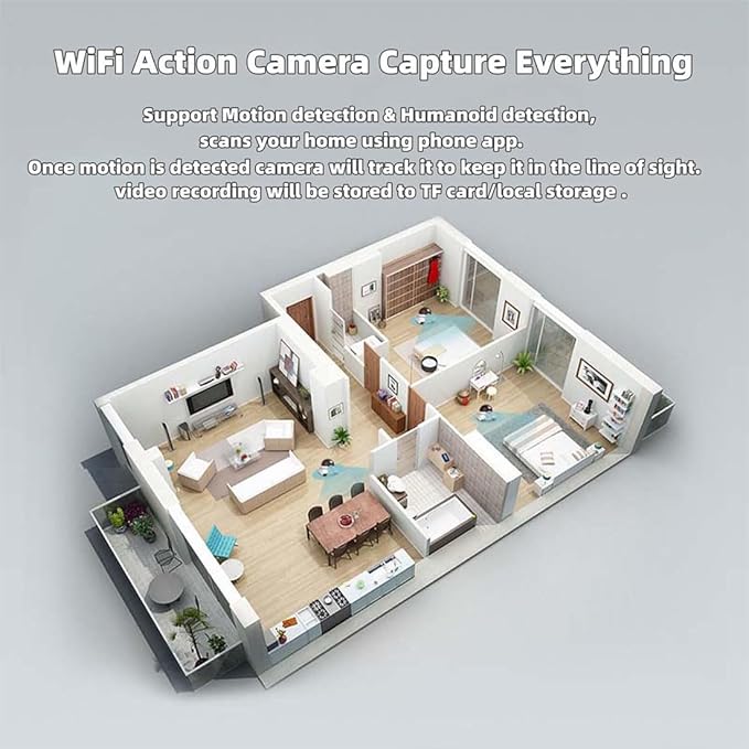 Pet Cameras Indoor with Phone App, 1080p Dual Lens, P 360°/T 90° Rotation Monitoring, 2-Way Talk, Night Vision, Motion Detection, Video Recording (4G, 128GB)