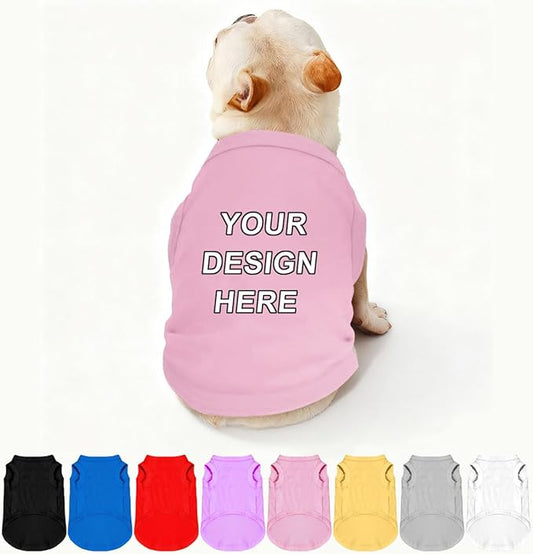 Personalized Dog Shirt Custom Pet T Shirts for Small Large Dogs Customized Puppy Clothes with Name Logo Picture Breathable Pets Sleeveless Vest Apparel Gifts, Light-Pink, 3XL