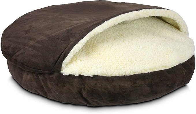 Snoozer Luxury Orthopedic Cozy Cave Pet Bed, Small, Hot Fudge