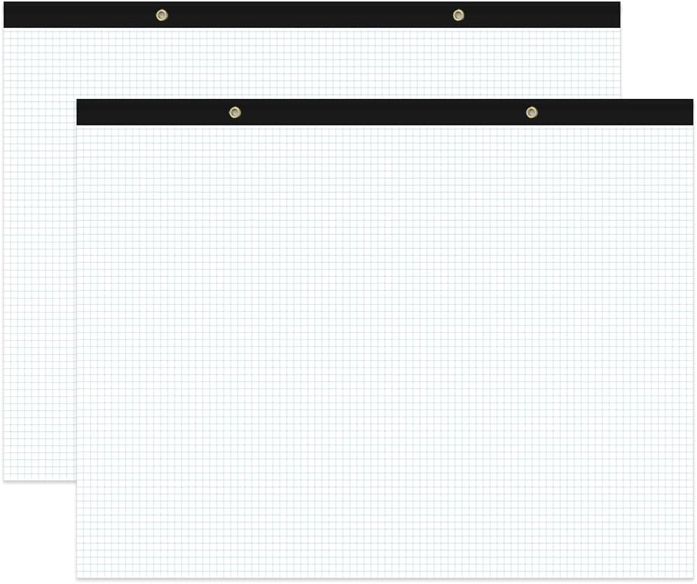 (2-Pack) Large Engineering Graph Paper Pad - 22" x 17" Grid Paper Notepad, 4"x4" Blue Grid 100 Sheets/200 Pages Paper for Engineer Architect Designer Mathematician Draftsman